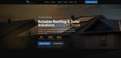 Berry Roofing and Solar website preview